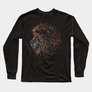 abstract lion head colorful Long Sleeve T-Shirt